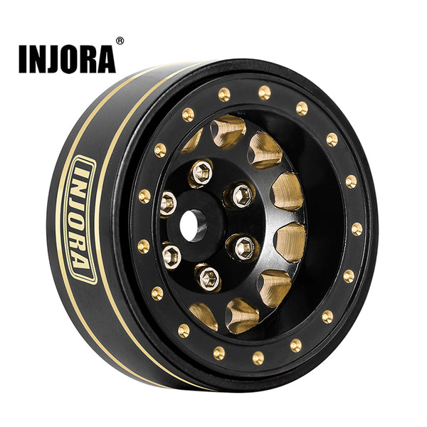INJORA 1.0 Plus Brass Beadlock Wheel for 1/24 1/18 RC Crawler SCX24 TRX4M FCX24 (W1107)