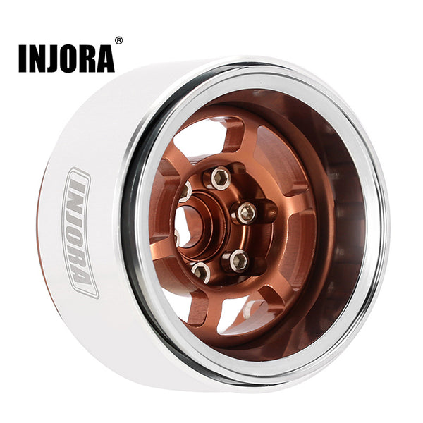[Clearance Sale] INJORA 1.9" 6-spoke Beadlock Wheels Offset -10mm for 1/10 RC Crawler (4) (W1956)