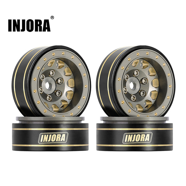 INJORA 1.0 Plus Brass Beadlock Wheel for 1/24 1/18 RC Crawler SCX24 TRX4M FCX24 (W1107)