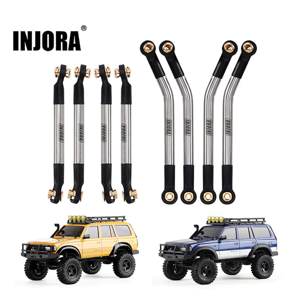 INJORA Stainless Steel High Clearance Links 4 Link Conversion Kit for 1/18 FMS FCX18 LC80