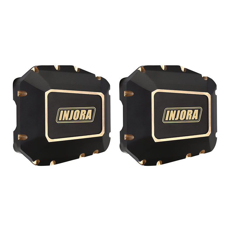 INJORA 2pcs 38g Black Brass Diff Covers for 1/10 SCX10 PRO & SCX10 III