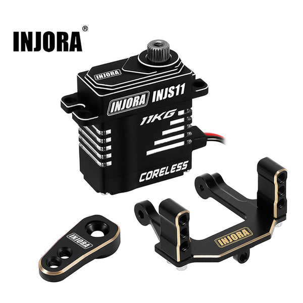 トラクサス　INJORA サーボ11kg INJORA サーボマウント INJORA INJS11 Servo with Brass Servo Mount & Horn for 1/18