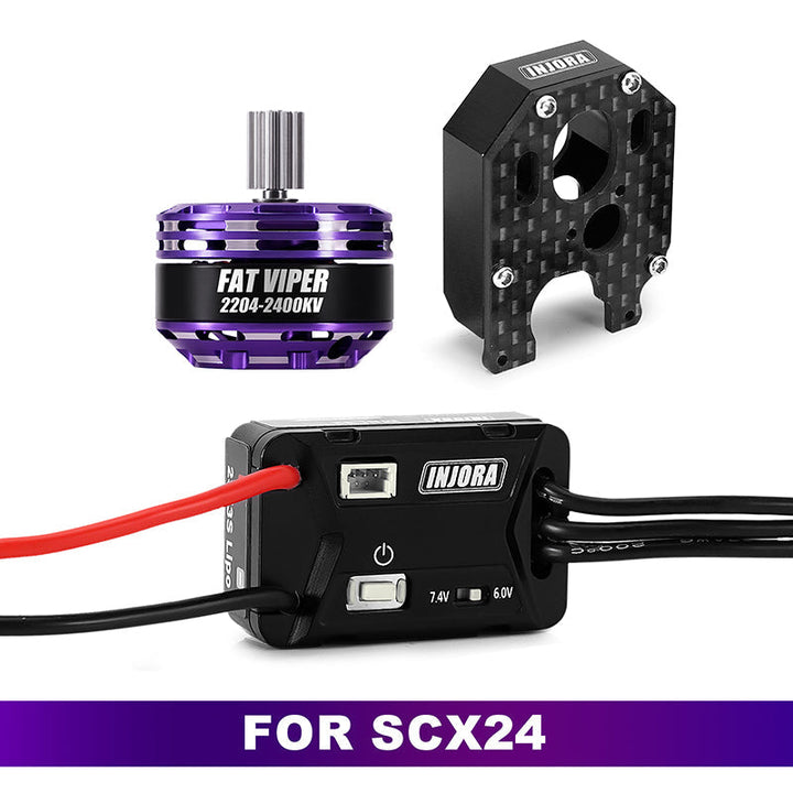 Kit INJORA MBL32 G2 ESC Brushless Impermeabile + Motore 2204 Fat Viper Per TRX4M 1/18 - Trasmissione In Alluminio