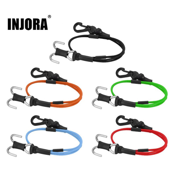 INJORA 270mm Elastic Strap Rescue Rope with Hooks for 1/18 1/24 RC Crawlers