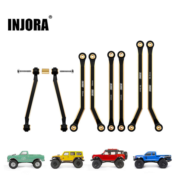 INJORA 8PCS 37g Heavy Brass High Clearance Chassis 4 Links Set for SCX24 C10 JLU Bronco Base Camp 4Runner