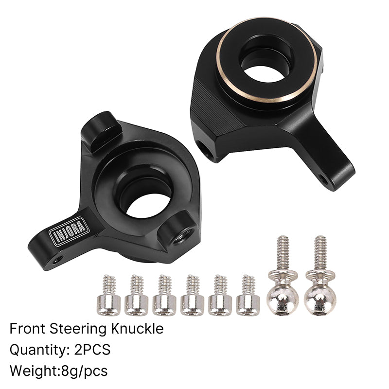 INJORA +4mm Planet Axles With Brass Steering Knuckles For 1/24 Axial SCX24 Upgrade - Double Joint Shafts