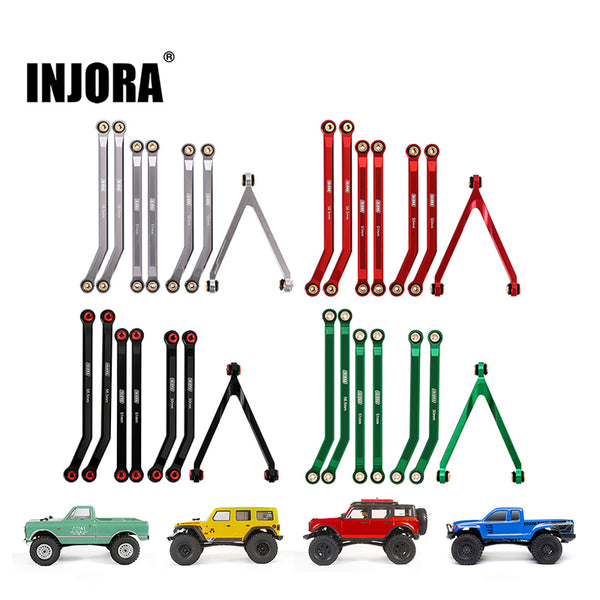 INJORA 7pcs High Clearance Chassis Links for SCX24 C10 JLU Bronco Base Camp 4Runner