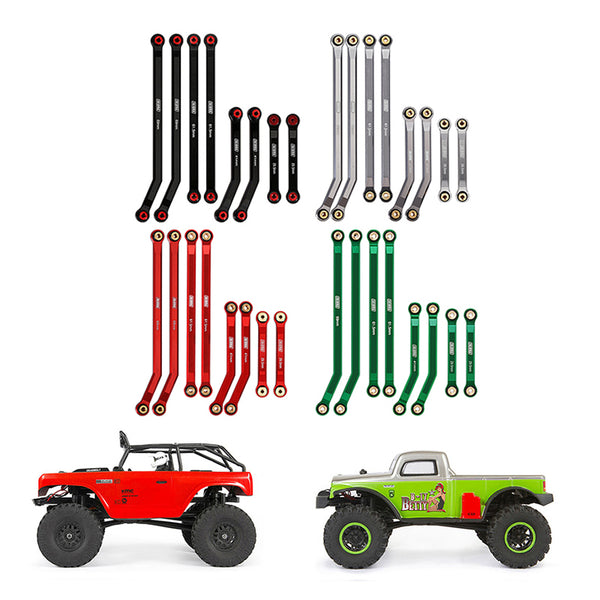INJORA 8PCS Aluminum High Clearance 4 Links Set for Axial SCX24 Deadbolt Betty