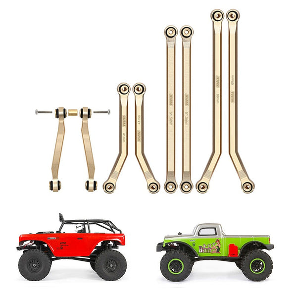 INJORA 8PCS 36g Heavy Brass High Clearance Chassis 4 Links Set for Axial SCX24 Deadbolt Betty