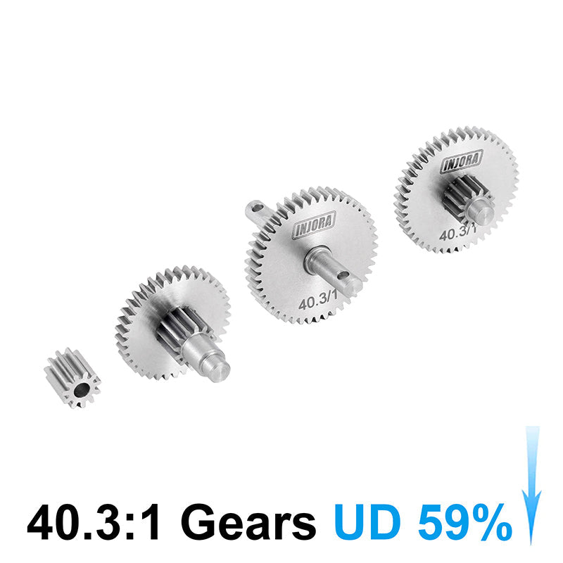 INJORA Overdrive Underdrive Stainless Steel Transmission Gear Set for
