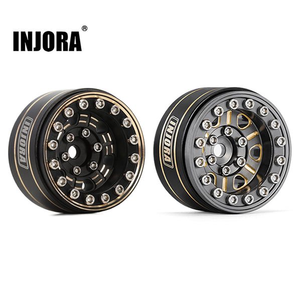 INJORA 1.0" 47g/pcs Brass Beadlock Wheels Negative Offset 3.15mm for 1/24 RC Crawlers (W1005)