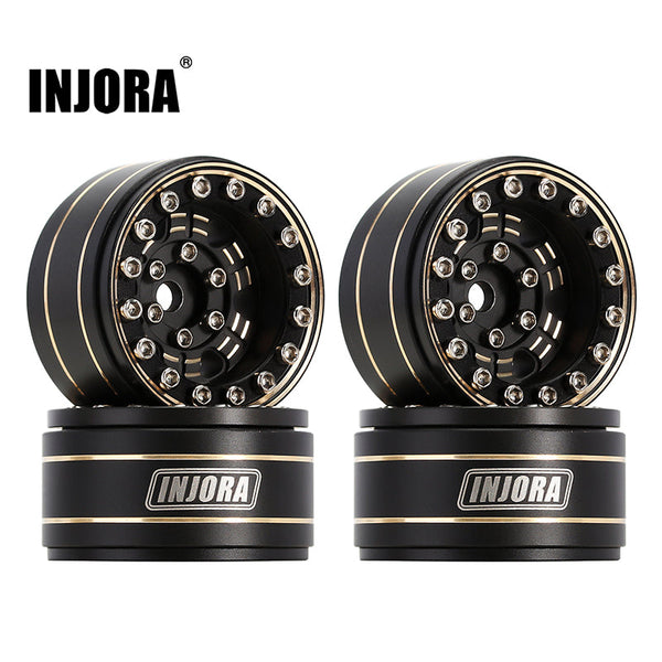 [US Warehouse] INJORA 1.0" 47g/pcs Brass Beadlock Wheels Negative Offset 3.15mm for 1/24 RC Crawlers (W1005)