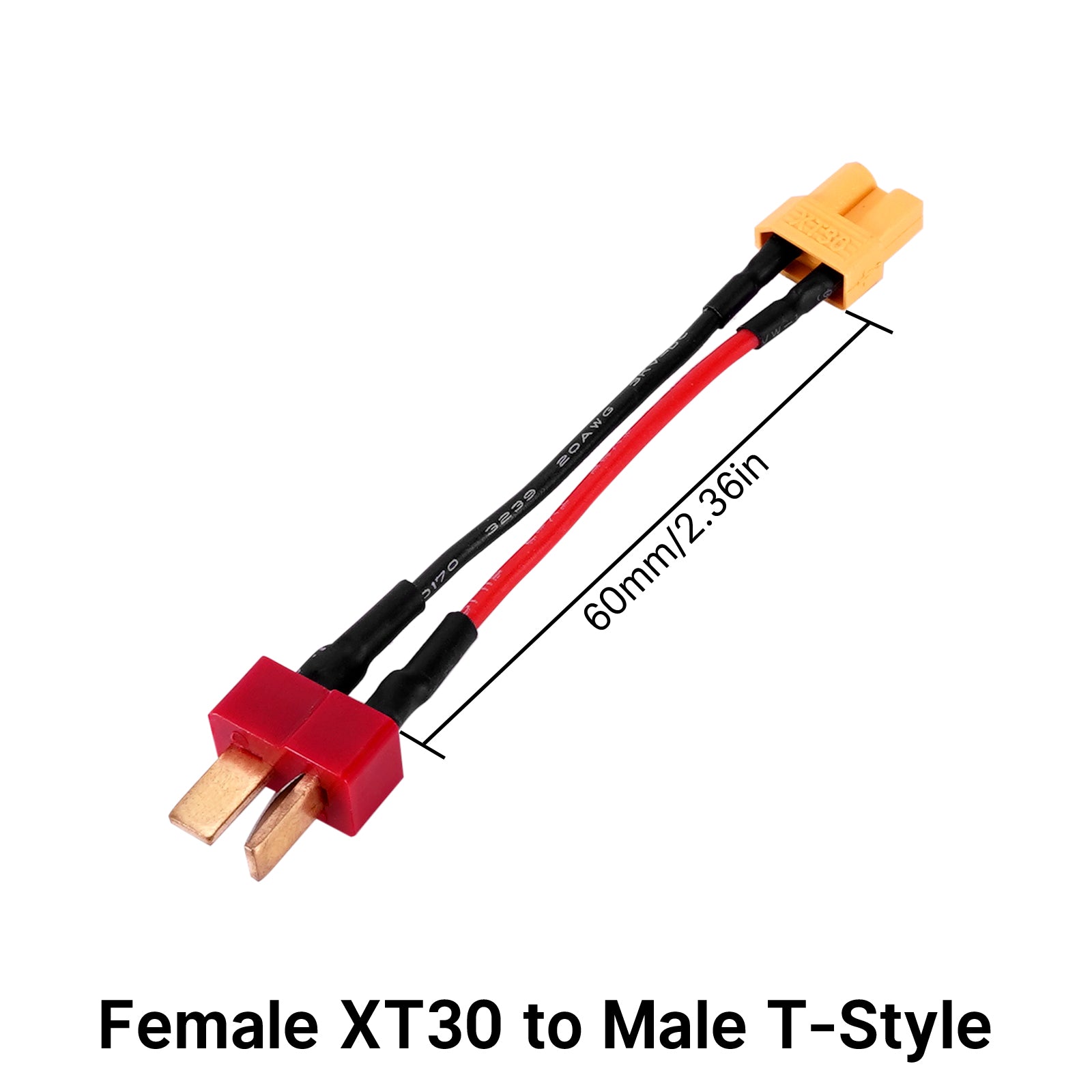 2pairs XT30 Plug To JST Connector Male Female 20AWG