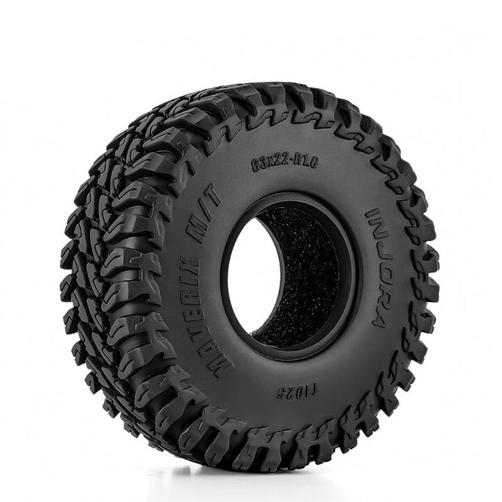 INJORA Neumáticos MAVERIX M/T 63x22mm Con Insertos De Silicona Para RC Crawlers 1/18 Y 1/24 – Tracción Extrema Y Durabilidad