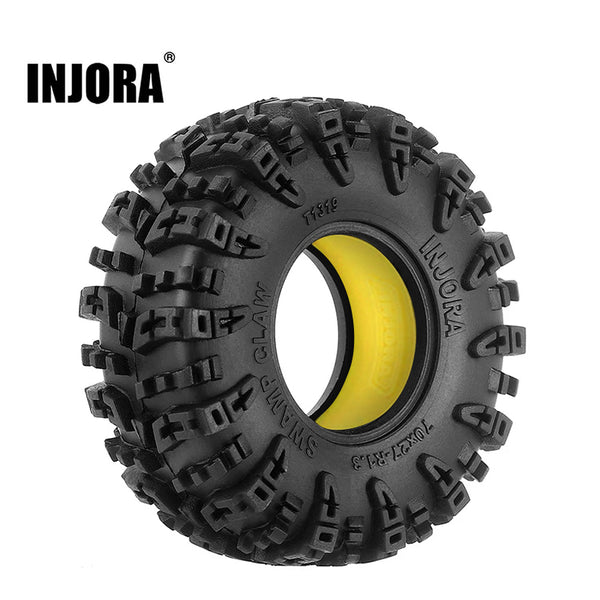 INJORA 1.3 Beadlock Tire Set S5 Swamp Claw Terrain Tyres 70 x 27mm for TRX4M SCX24 1/18 1/24 RC Crawler Car INJORA 1.3 Beadlock Tire Set S5 Swamp Claw Terrain Tyres 70 x 27mm for TRX4M SCX24 1/18 1/24 RC Crawler Car