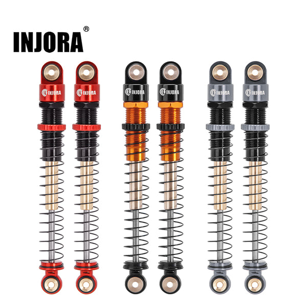 INJORA 51mm Aluminum Long Travel Threaded Double Barrel Shocks for Axial AX24