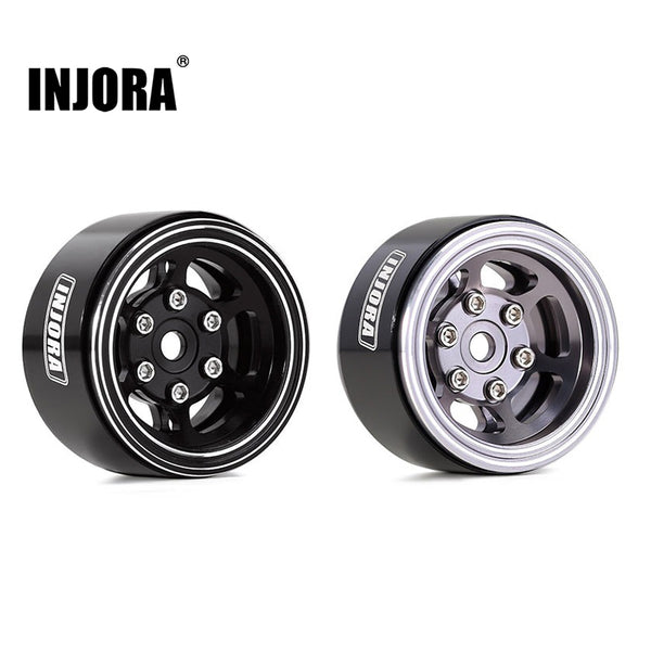 INJORA 1.0" 6-Spoke CNC Aluminum Beadlock Wheel Rim for 1/24 RC Crawlers (4) (W1006)