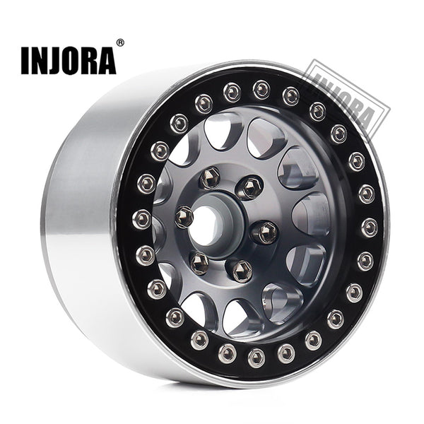 INJORA 4PCS 1.9" Aluminum Alloy Beadlock Wheel Rims for 1/10 RC Crawler