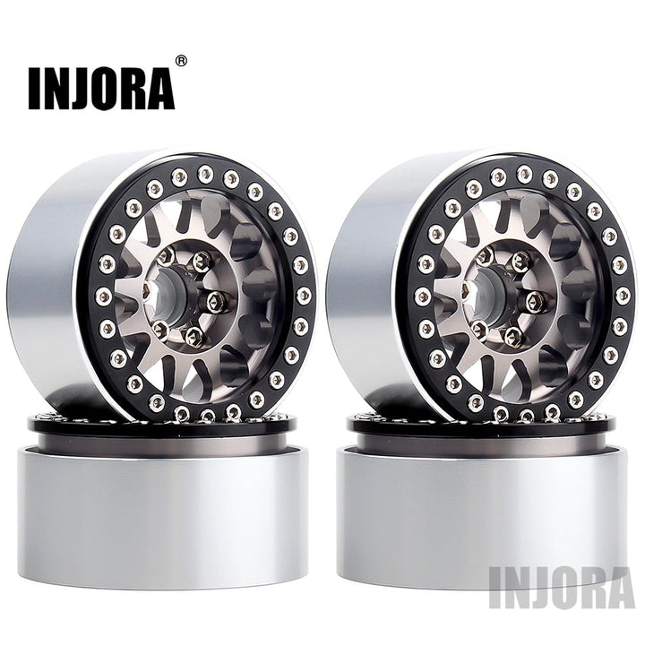 4PCS 1.9" 12-spoke Metal Beadlock Wheel Rims for 1/10 RC Rock Crawler