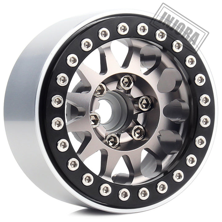 4PCS 1.9" 12-spoke Metal Beadlock Wheel Rims for 1/10 RC Rock Crawler