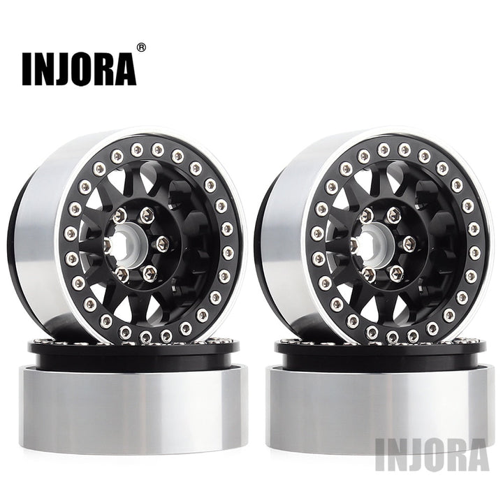 4PCS 1.9" 12-spoke Metal Beadlock Wheel Rims for 1/10 RC Rock Crawler
