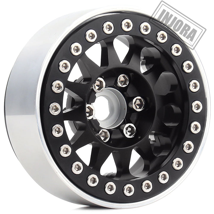 4PCS 1.9" 12-spoke Metal Beadlock Wheel Rims for 1/10 RC Rock Crawler