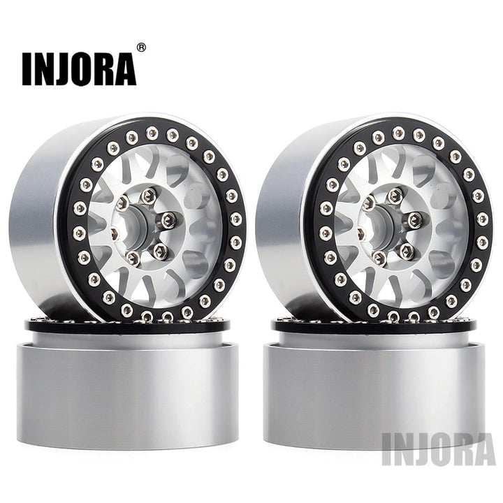 4PCS 1.9" 12-spoke Metal Beadlock Wheel Rims for 1/10 RC Rock Crawler