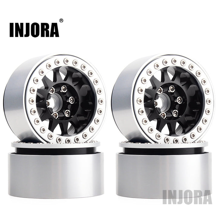 4PCS 1.9" 12-spoke Metal Beadlock Wheel Rims for 1/10 RC Rock Crawler