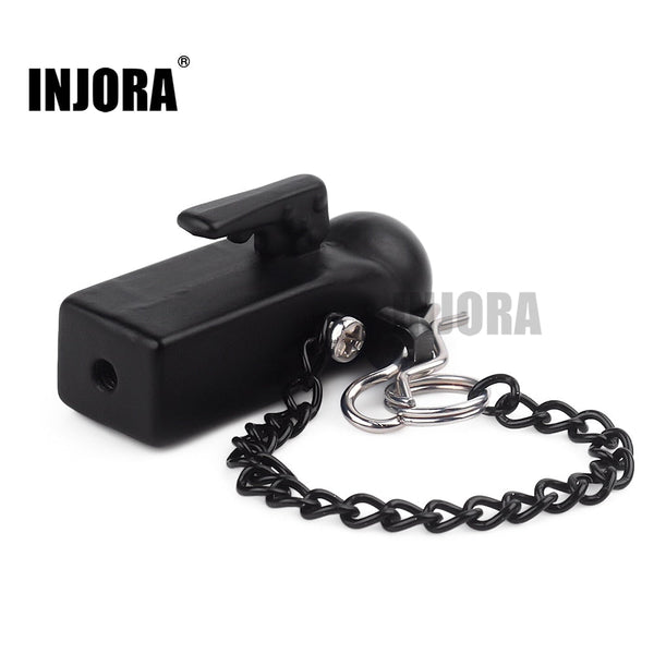 INJORA Metal Trailer Head Tow Hook Hitch Coupler for 1/10 RC Crawler