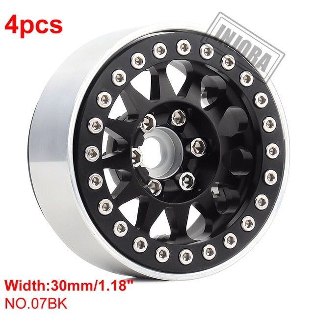 4PCS 1.9" 12-spoke Metal Beadlock Wheel Rims for 1/10 RC Rock Crawler