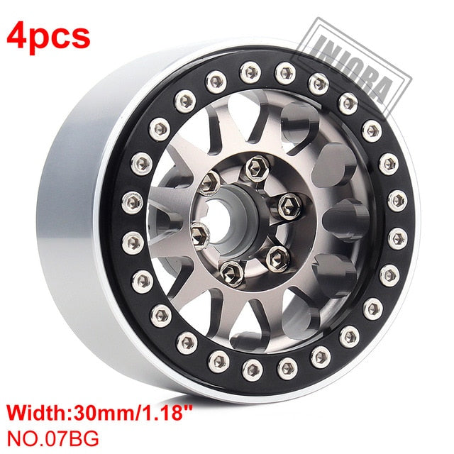4PCS 1.9" 12-spoke Metal Beadlock Wheel Rims for 1/10 RC Rock Crawler