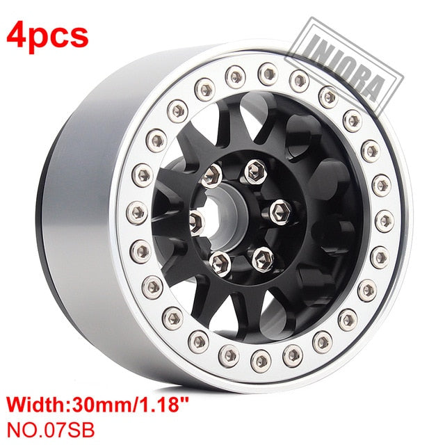 4PCS 1.9" 12-spoke Metal Beadlock Wheel Rims for 1/10 RC Rock Crawler