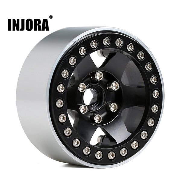 [Clearance Sale] INJORA 4PCS 1.9" 6-spoke Metal Beadlock Wheel Rims for 1/10 RC Crawler