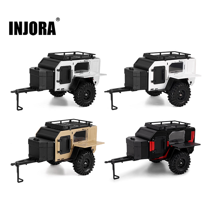 INJORA Off-Road Camping Trailer for 1/18 1/24 RC Crawlers TRX4M SCX24
