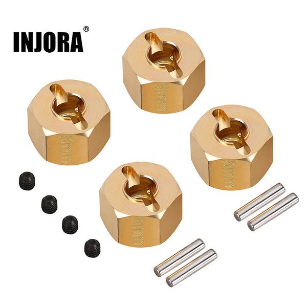 INJORA 12mm Brass Wheel Hex Hub Extenders for 1/10 RC Crawlers