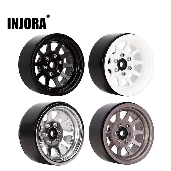 INJORA Deep Dish Beadlock Velgen 1.9 4st - Wit
