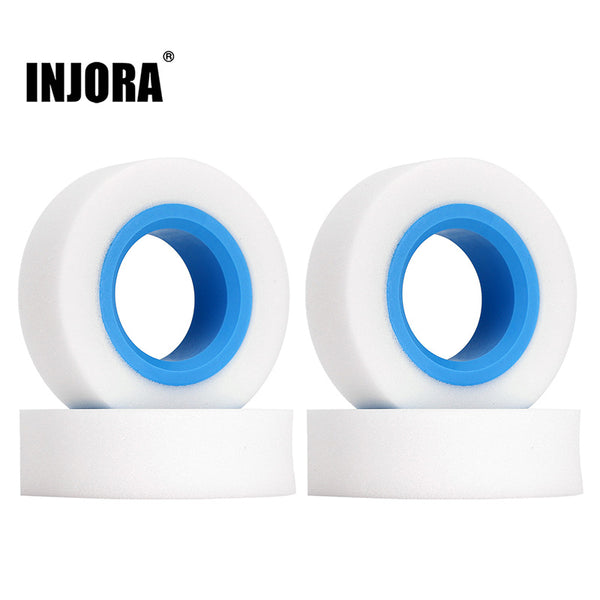 INJORA 1.9" Dual Stage Foam Inserts with Light Blue TPE Inner Ring for 100-110 114-120mm Tires