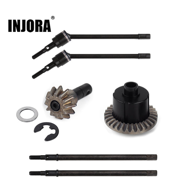 INJORA Steel CVD Dogbone Axle Shafts Gears for INJORA SCX10 II Axles AXCQ-01 AXCQ-02