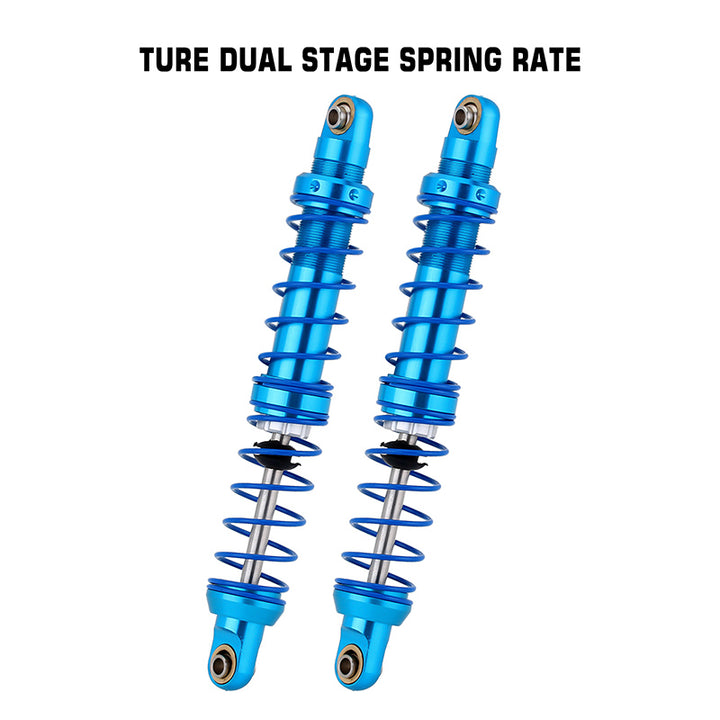 2pcs 100mm Blue Oil Adjustable Metal Shock Absorbers