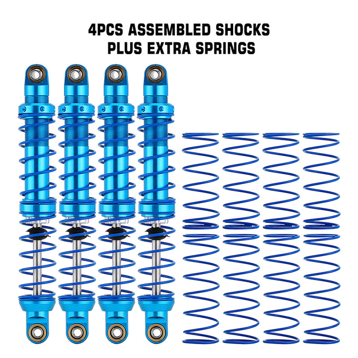 4pcs 100mm blue Oil Adjustable Metal Shock Absorbers with 8pcs springs