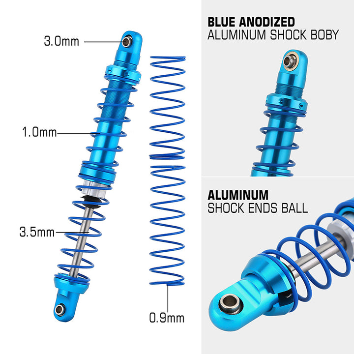 110mm Blue Oil Adjustable Metal Shocks details