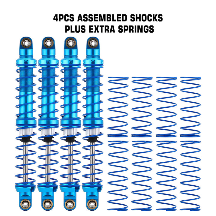 4pcs 110mm blue Oil Adjustable Metal Shock Absorbers with 8pcs springs
