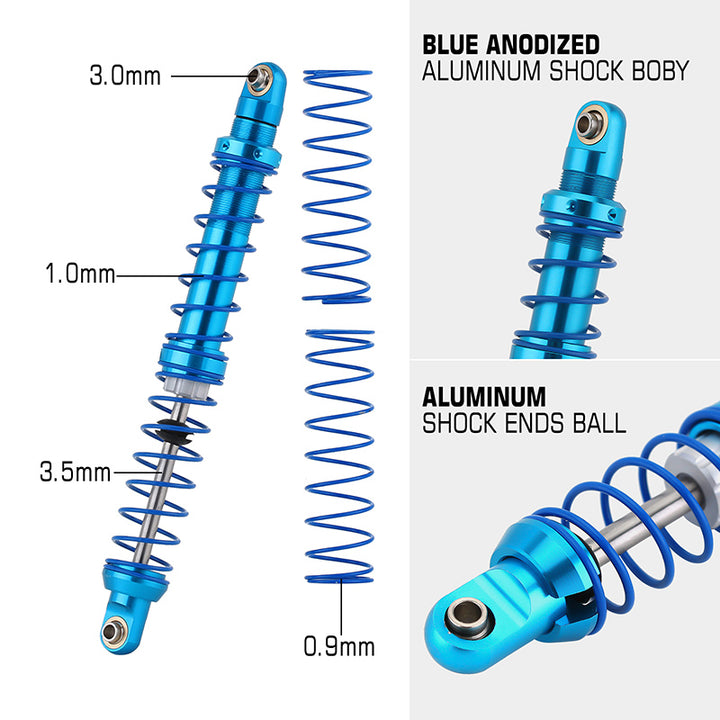120mm Blue Oil Adjustable Metal Shocks details