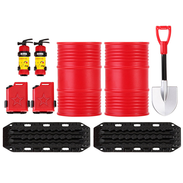 INJORA RC Decoración 1/24 Crawler Coche Extintor de Incendios/Tanque de Combustible/Pala/Tambor de Aceite/Escalera de Arena para Axial SCX24 AX24 Gladiator Bronco Deadbolt Upgrade,6PCS INJORA RC Decoración 1/24 Crawler Coche Extintor de Incendios/Tanque de Combustible/Pala/Tambor de Aceite/Escalera de Arena para Axial SCX24 AX24 Gladiator Bronco Deadbolt Upgrade,6PCS