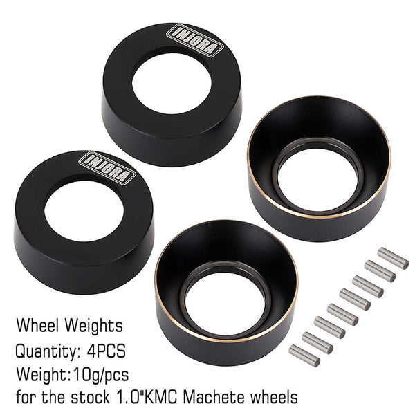 [Clearance Sale] INJORA 4pcs 10g/pcs Black Brass Wheel Weights for Original Axial SCX24