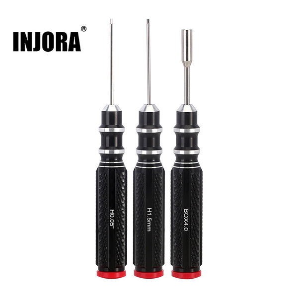 [Clearance Sale] INJORA 3PCS 0.05" 1.5mm Hex & 4.0mm Nut Driver Screwdrivers for SCX24 AX24