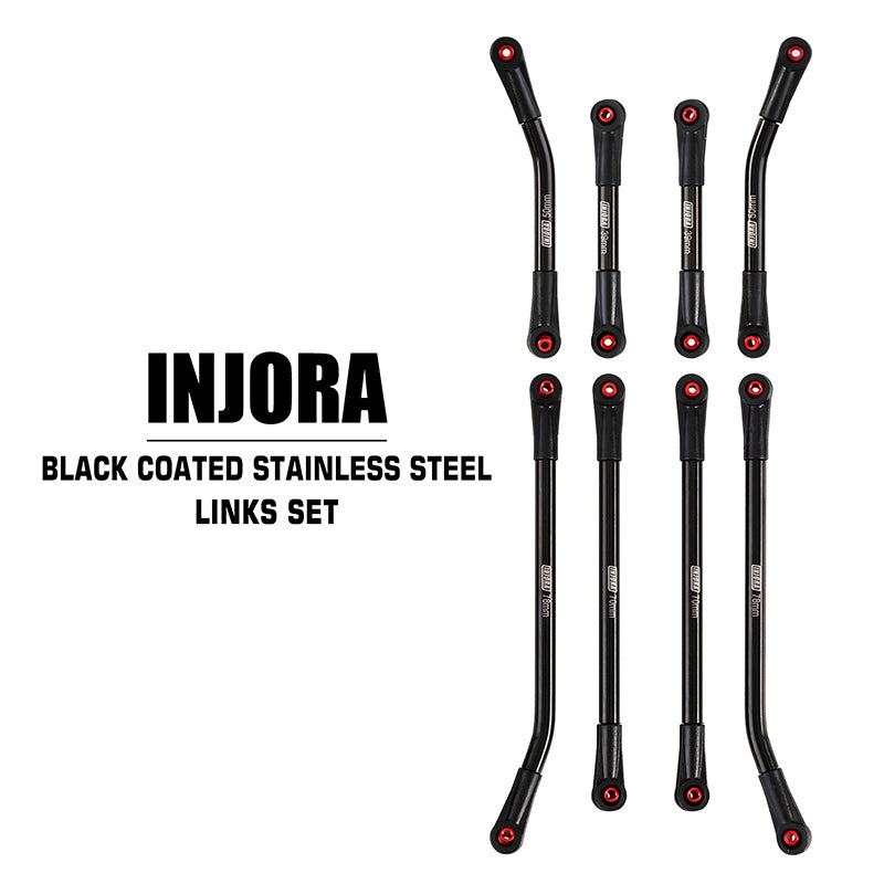 INJORA 8PCS Stainless Steel High Clearance 4 Links Set for Axial SCX24