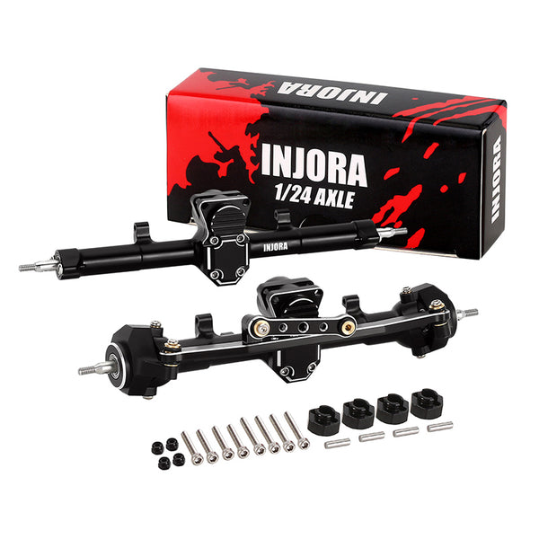 [US Warehouse] INJORA +4mm Extended Aluminum Front Rear Axles Set for Axial SCX24 Upgrades