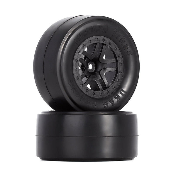 INJORA 2PCS 2.2"/3.0" Rear Drag Racing Belted Wheels for Slash 2WD Losi 22S DR10