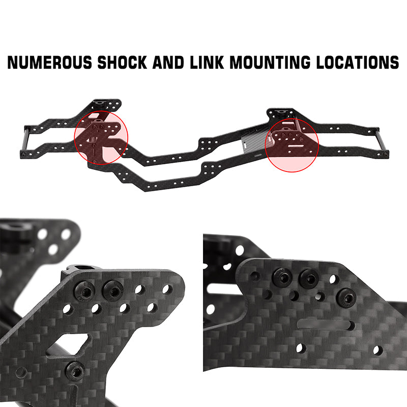 アキシャル injora SCX10系 クローラー カーボン アルミパーツ INJORA LCG Carbon Fiber Chassis Kit Frame Girder for 1/10